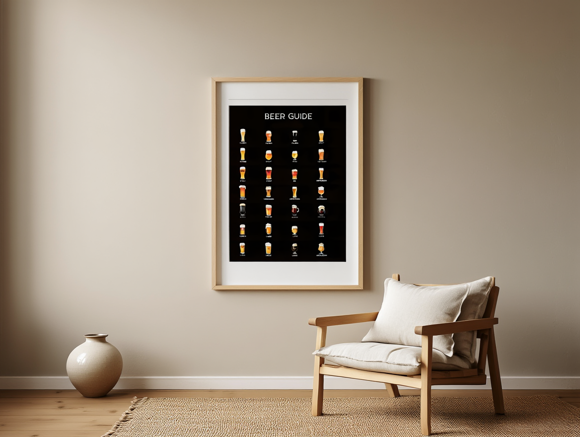 Beer Guide Poster – Illustrated Craft Beer Wall Art