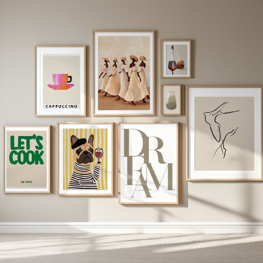 Neutral & Funny Daily Life – 6 Mix & Match Art Prints