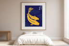 Golden Koi Serenity – Japanese Nature Art Print - Hakyarts