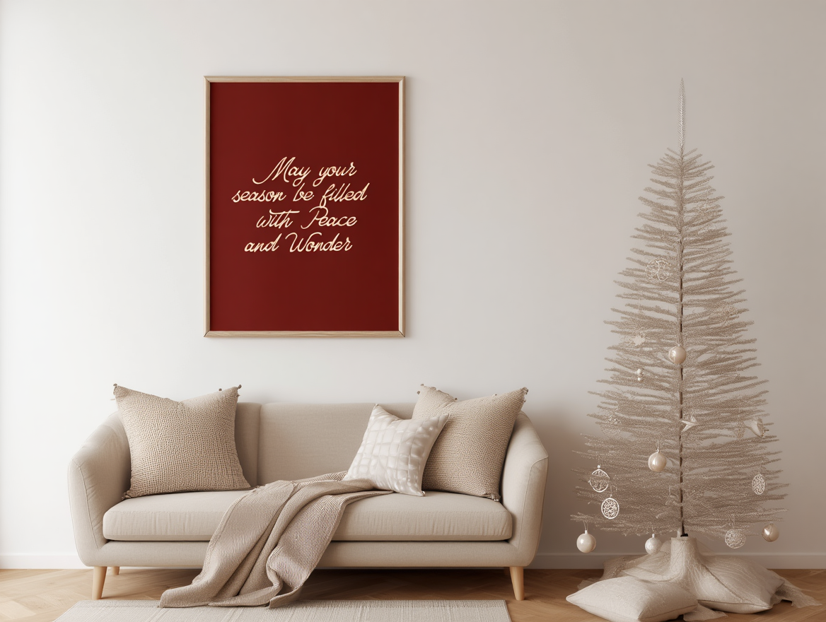 May Your Season Be Filled with Peace and Wonder – Red Christmas Poster