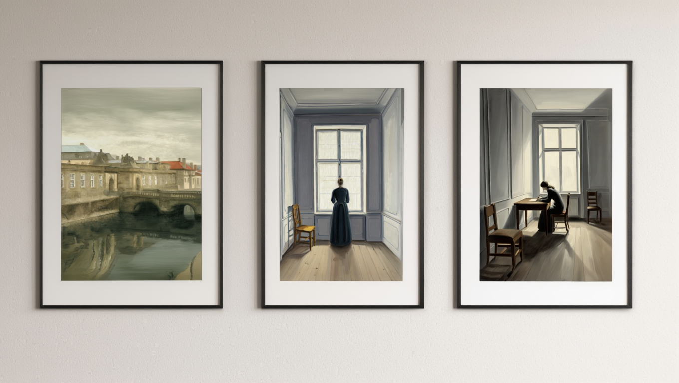 Hammershøi Whispered Interiors – 3 Prints Mix & Match