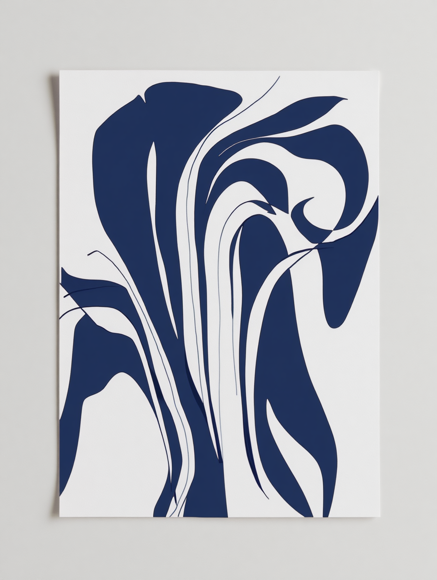 5 Flowing Geometric Abstract Prints – Organic Modern Wall Art for Living Room, Bedroom & Office Decor