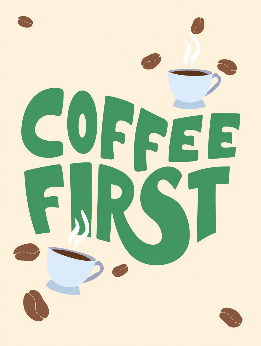 Colourful Electric Green – Weekend Mood Coffee 5-Prints