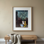 Still Life with Cactus by Alexander Kanoldt – Minimalist Modernist Art Print - Hakyarts
