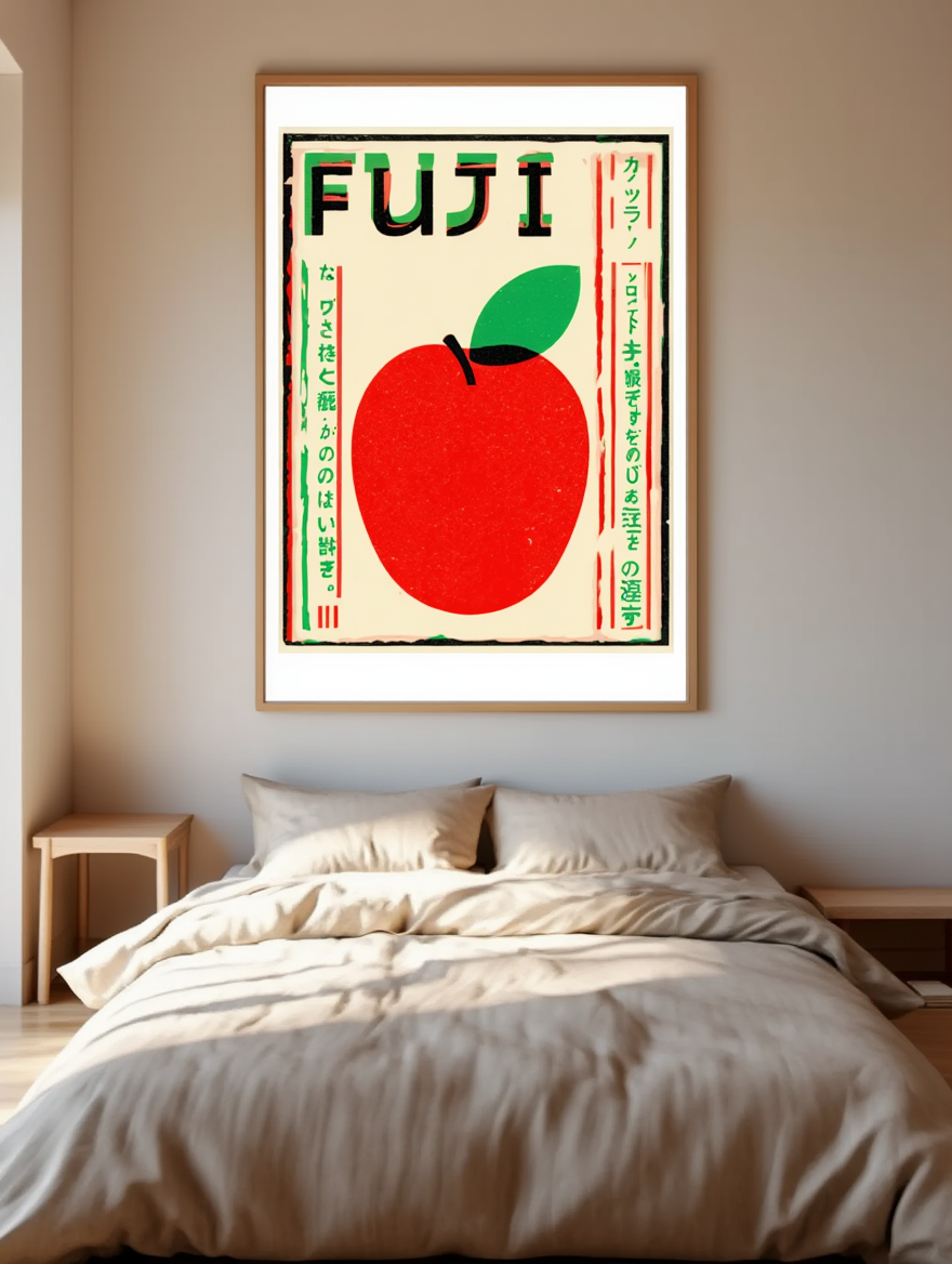 Crimson Fuji Whisper – Japanese Nature Art Print - Hakyarts