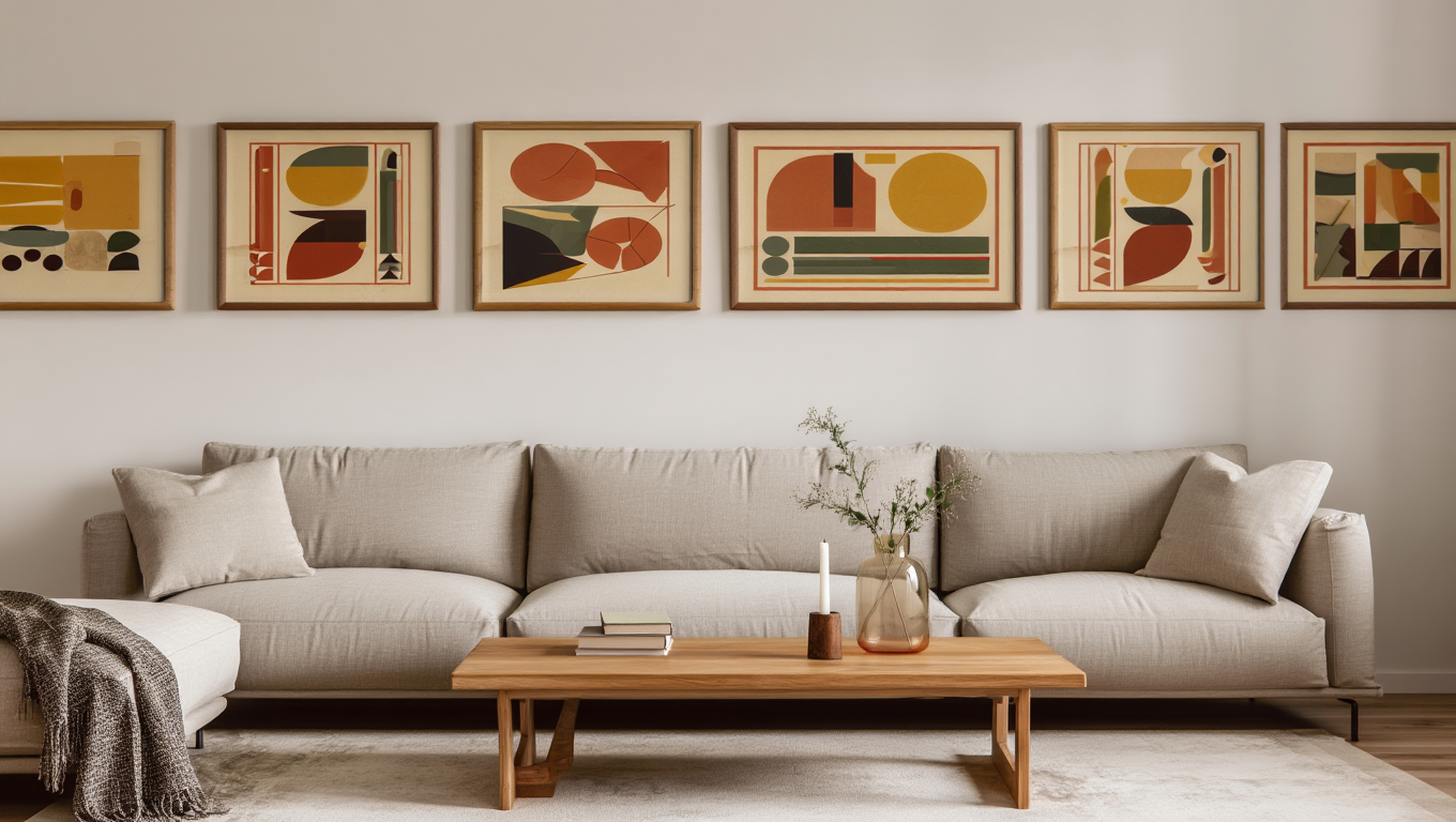 Geometric Classics – 5-Piece Vintage Wall Art Set