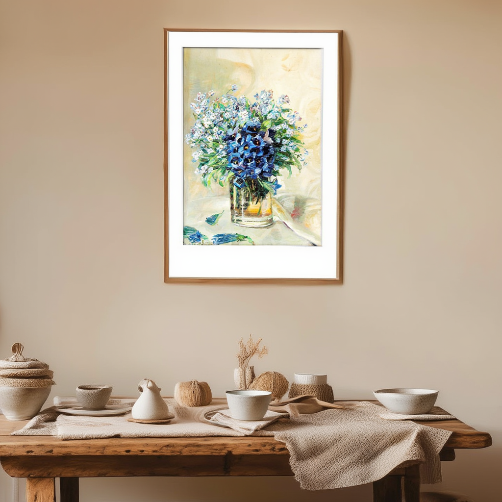 Rosa Scherer – Spring Flowers in Glass Print – Vintage Botanical Art Poster