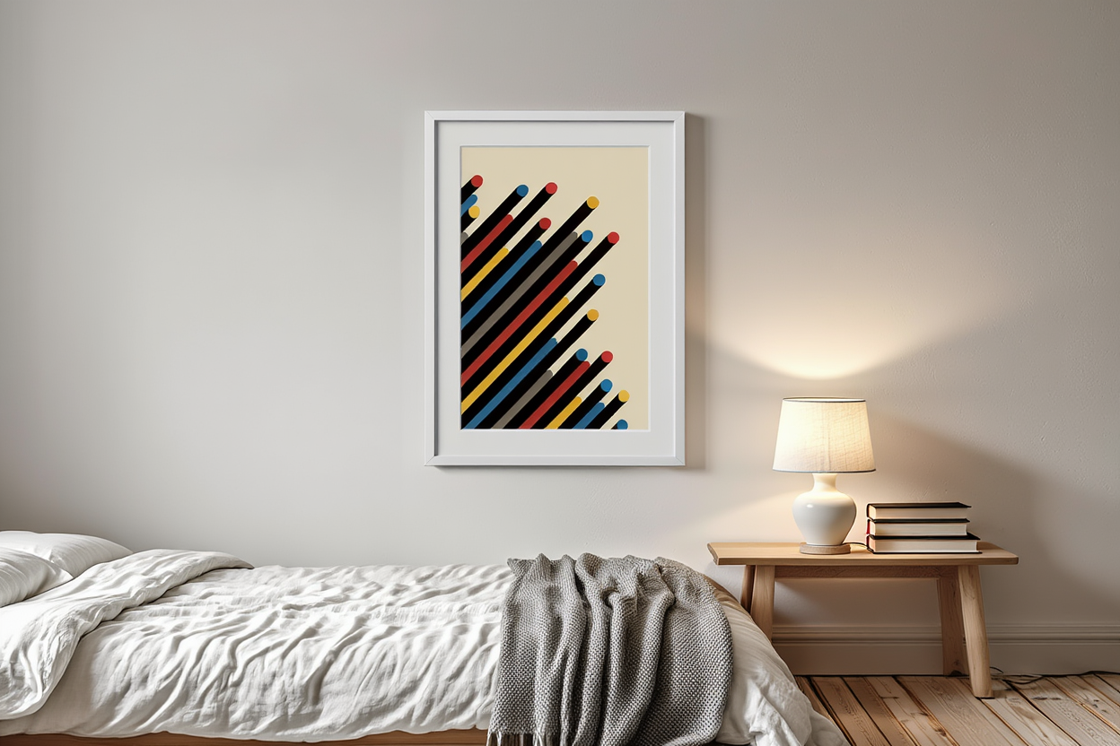 Bauhaus Tubes – Geometric Abstract Art Print