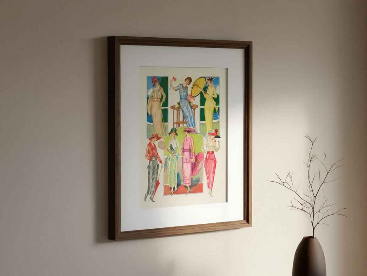 Parisian Street Life – Vintage Illustration Poster Print | Romantic Old Paris Wall Art