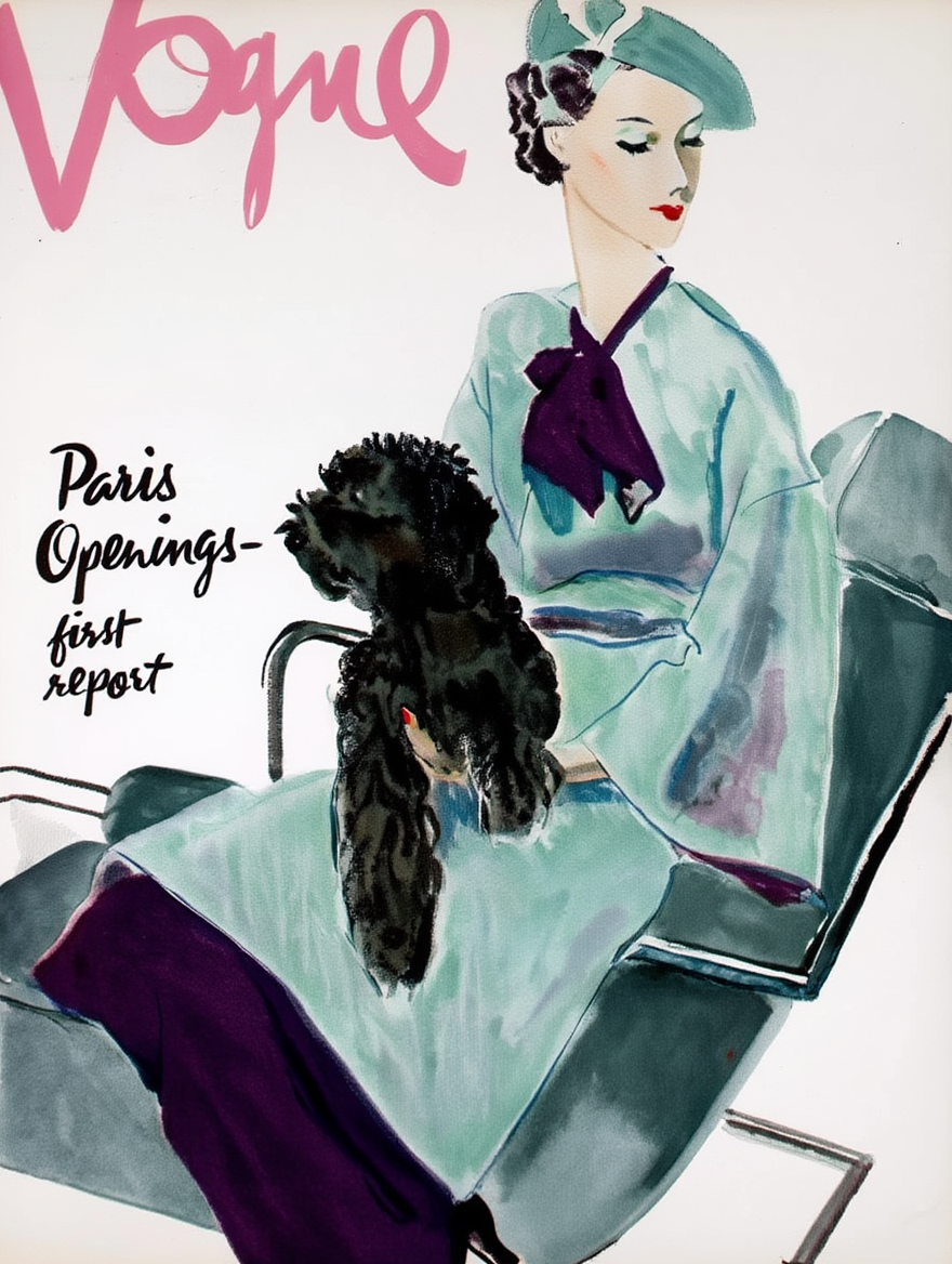 Vogue Paris – Opening Night Cover – Vintage Fashion Illustration Poster