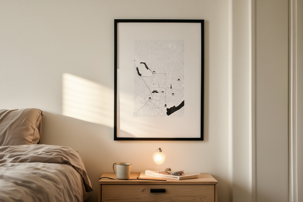 Tokyo City Map Poster – Minimalist Black & White Urban Wall Art Print