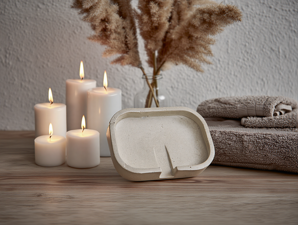 Minimalist  Soap Holder – White Cream Bathroom Decor