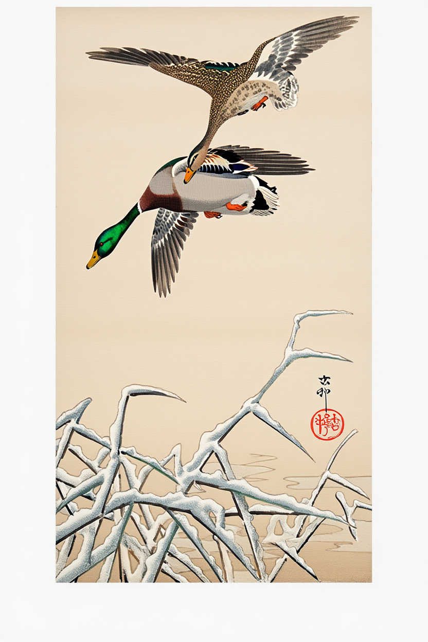Ohara Koson - Mallards Poster
