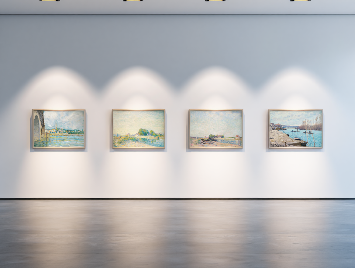 Alfred Sisley Impressionist River Landscapes – Gallery Wall Art Print Set - 4 Prints
