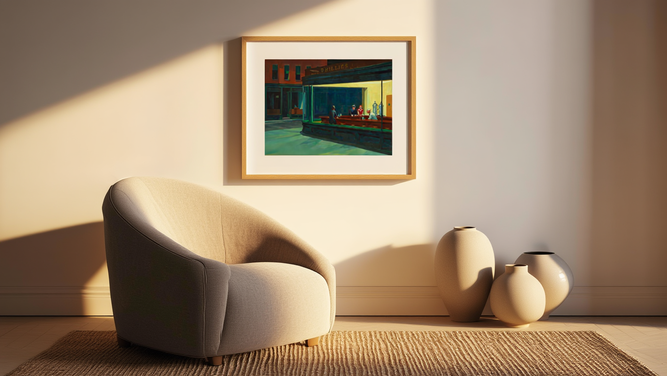 Edward Hopper – Nighthawks, 1942 – American Realist Art Print | Iconic Modernist Wall Decor