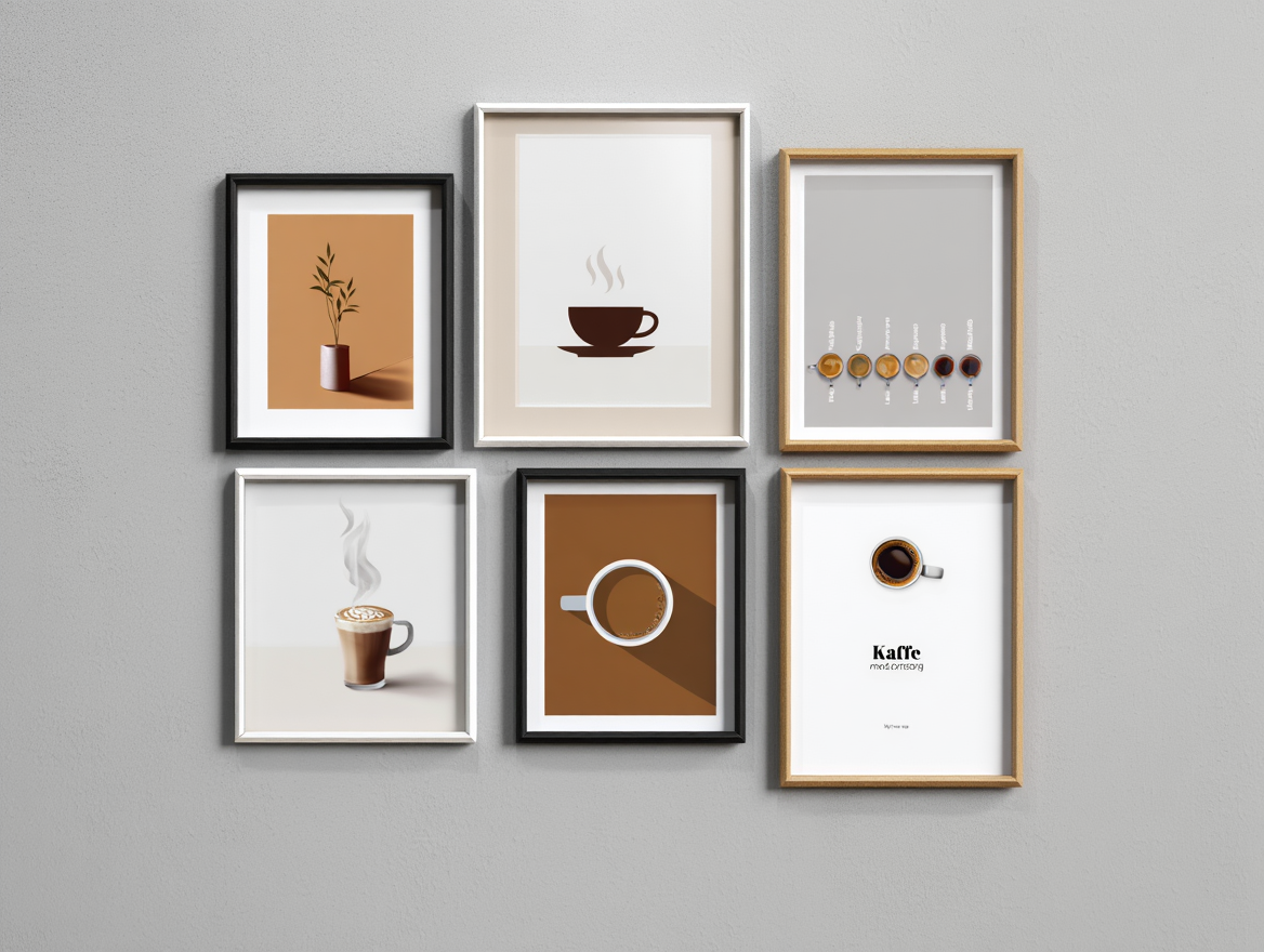 6 Coffee Posters – Minimalist Café Wall Art Prints for Espresso, Latte & More