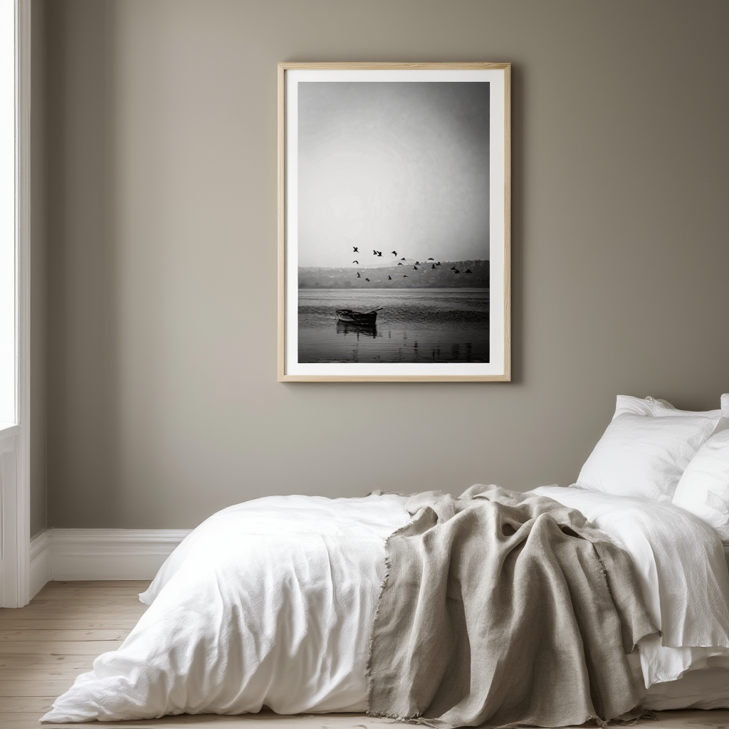 Flying Birds On A Lake Poster