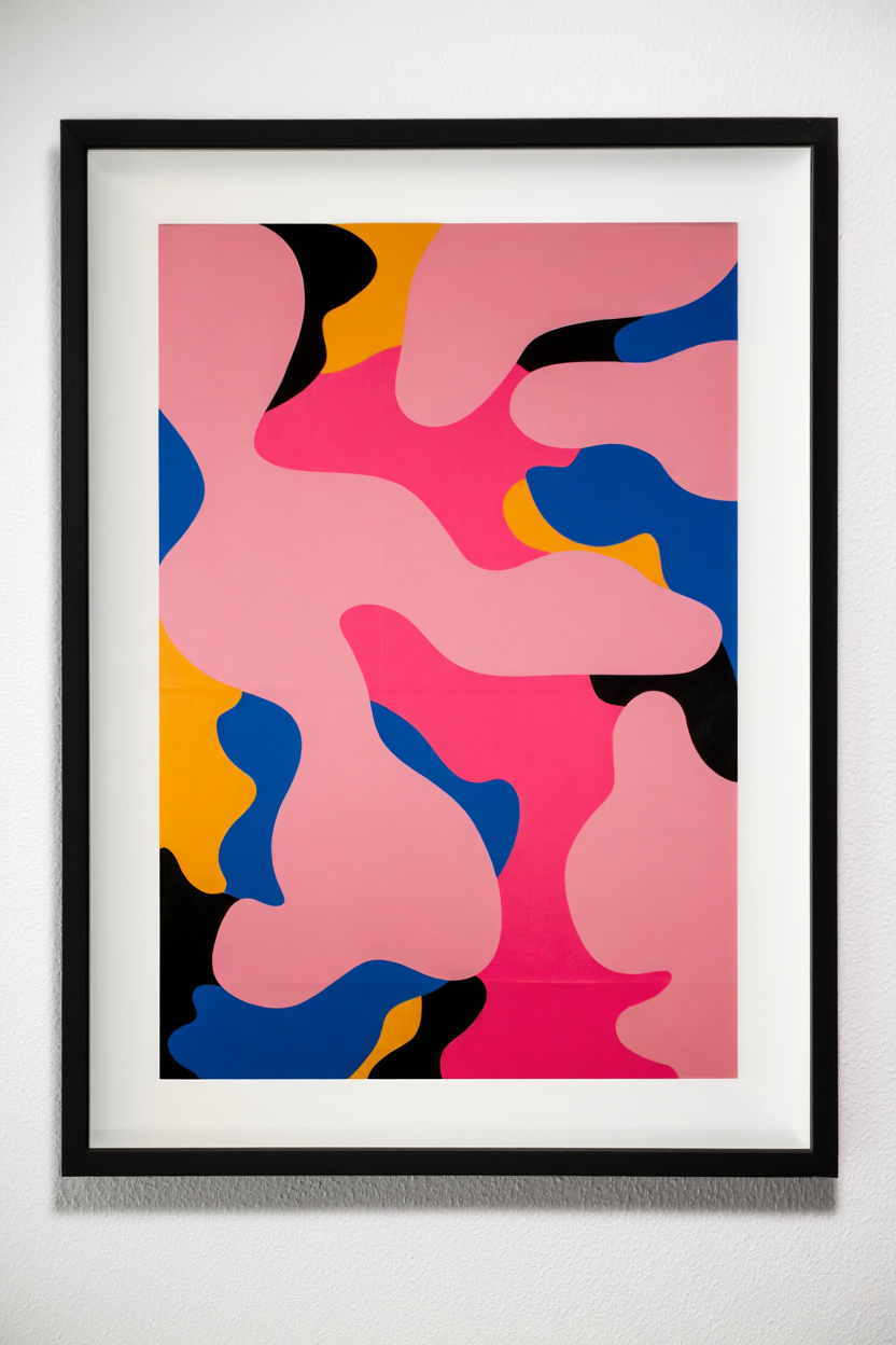 Matisse-Inspired Flower Tiger Coral Pink – Abstract Vintage Posters