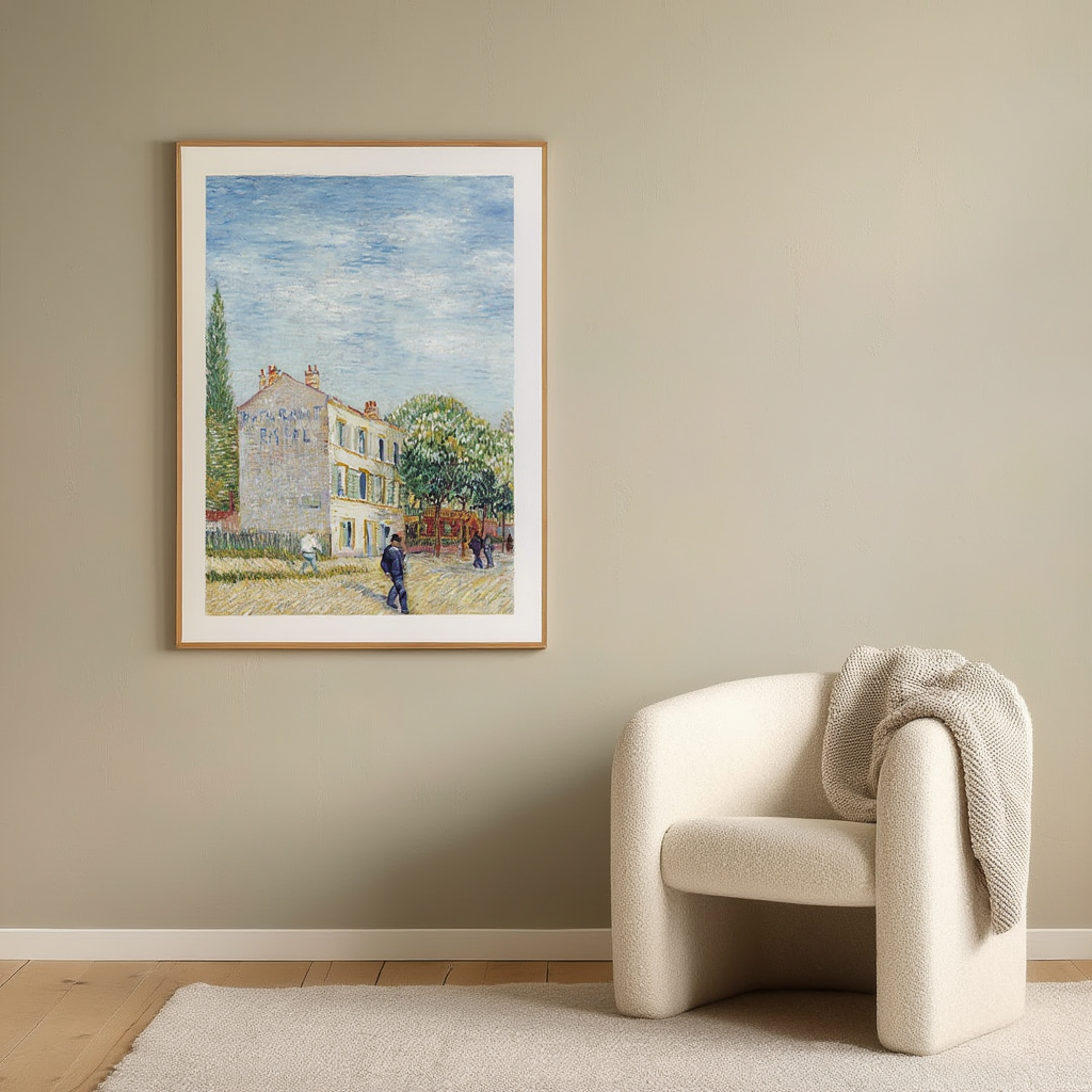 The Restaurant Rispal in Asnières – Vincent van Gogh Poster | Post-Impressionist Urban & Interior Scene Art Print