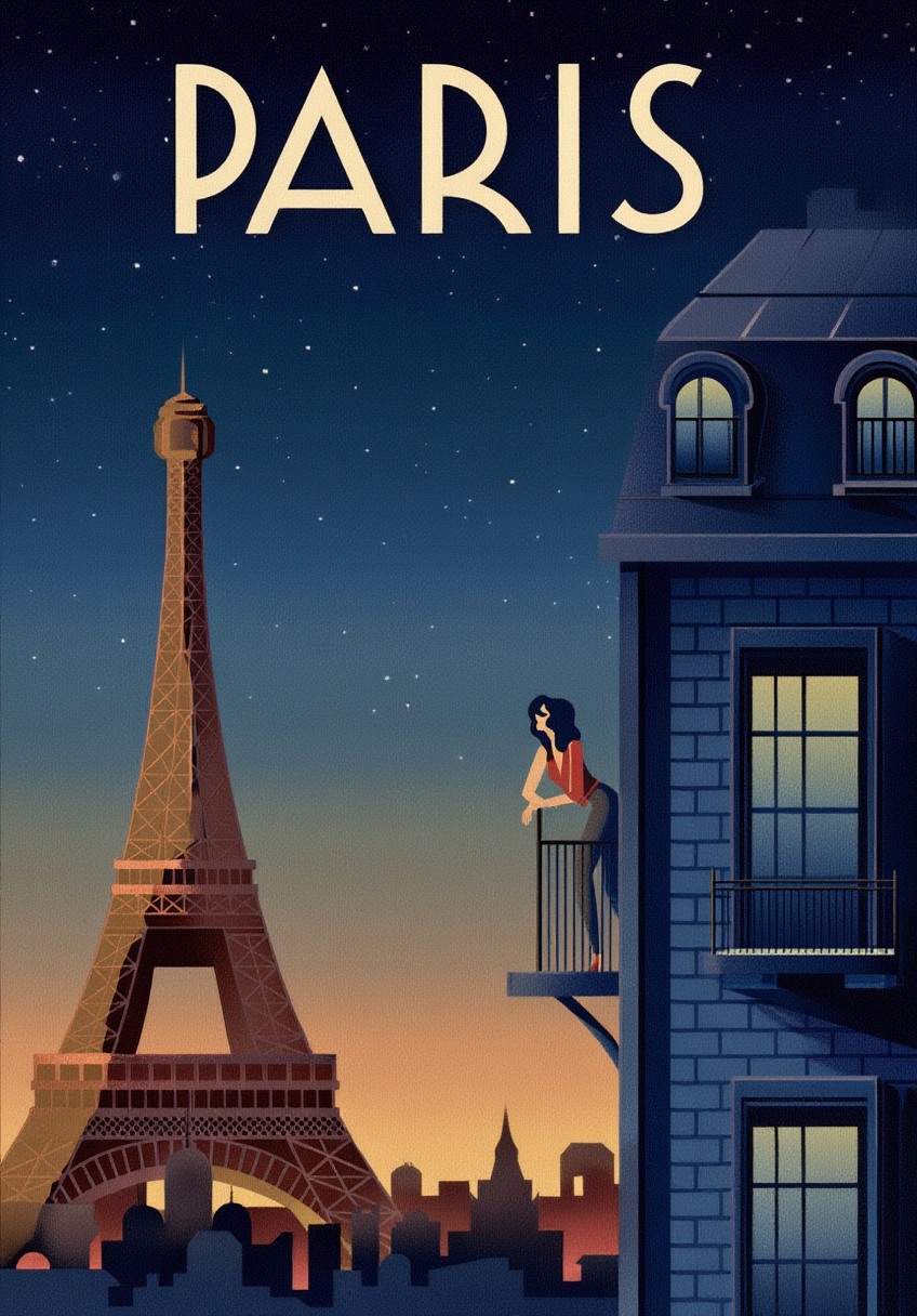 Retro Paris Poster