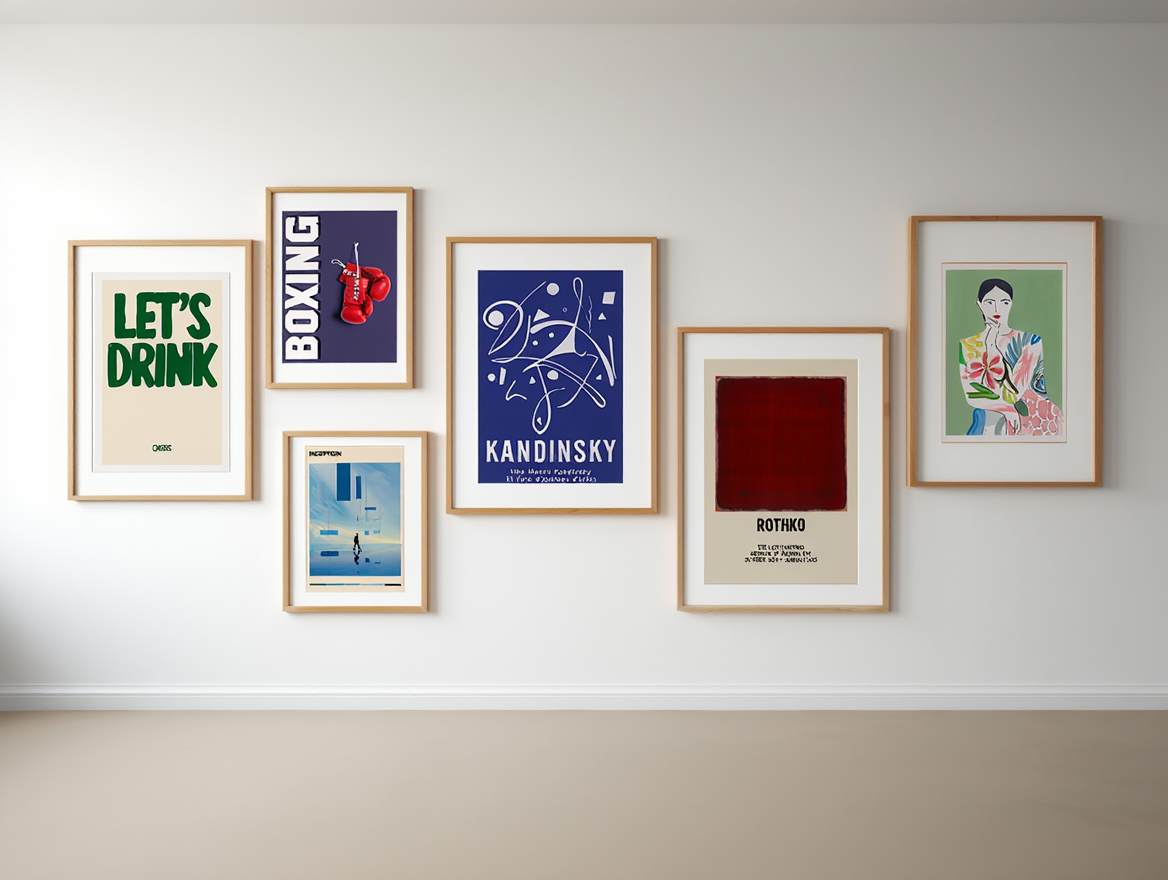 Contemporary Home Art – 6-Piece Gallery Wall Print Mix and Match