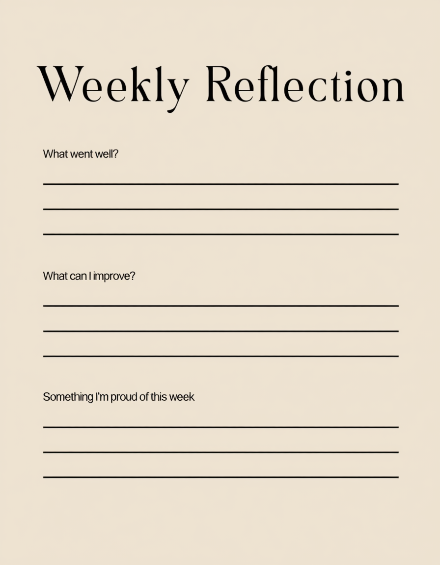 Weekly Reflection – Minimalist Motivational Art Print