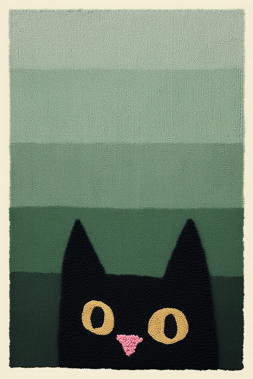 Curled Comfort – Illustrated Cat Wall Art