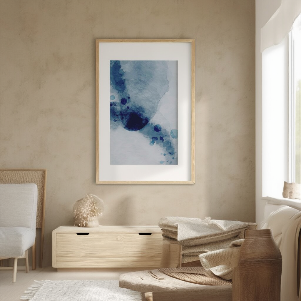 Abstract Blue Marks No 1 Poster