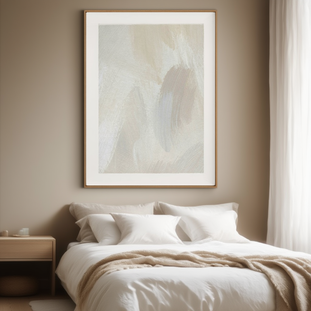 Beige Brush Stroke No. 2 Poster | Minimalist Abstract Wall Art Print - Hakyarts