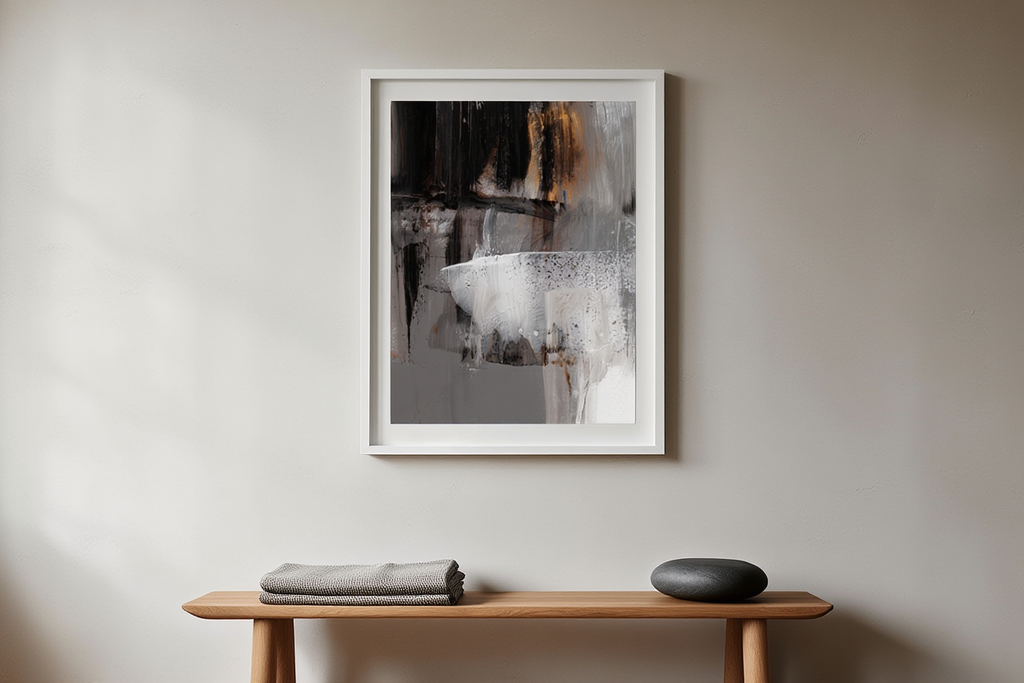 Grey Brush Stroke No 1 Poster