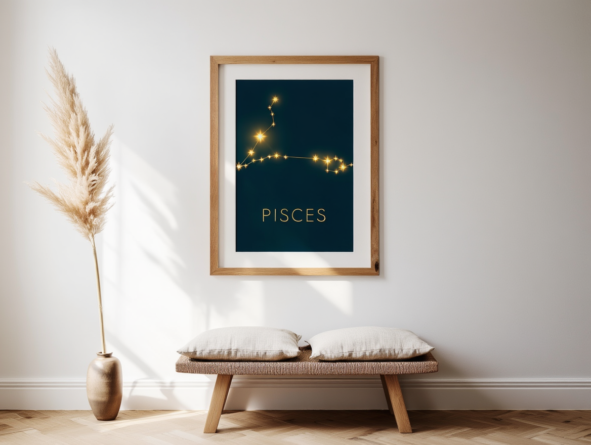 Star Sign Pisces Poster | Personal Zodiac Wall Art Print