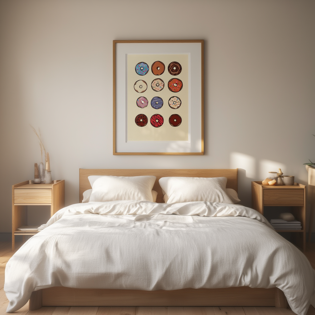 Donuts – Colorful Food Illustration Art Print