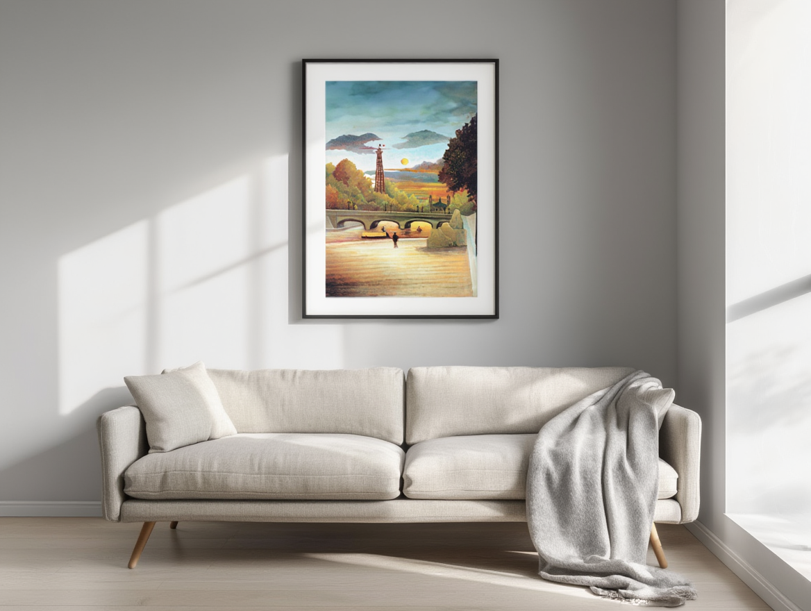 Seine and Eiffel Tower in the Evening Sun