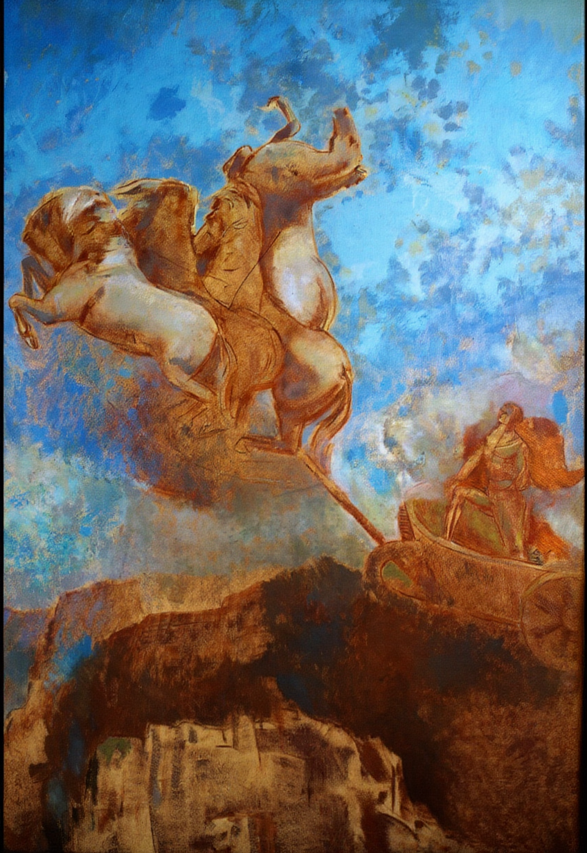 The Chariot of Apollo by Odilon Redon – Surreal Figurative Art Print