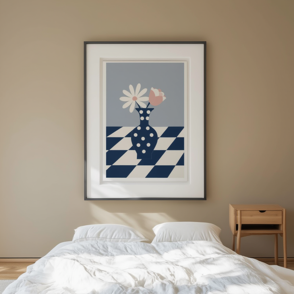 Tabletop Elegance – Vase on Table Art Print - Hakyarts