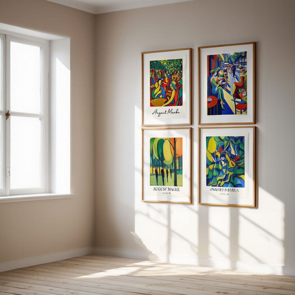 Modern August Macke Art Prints – 4 Vibrant Gallery Prints