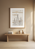 Skyscape with Birds Flying by Watanabe Seitei – Japanese Meiji Period Nature Art Print