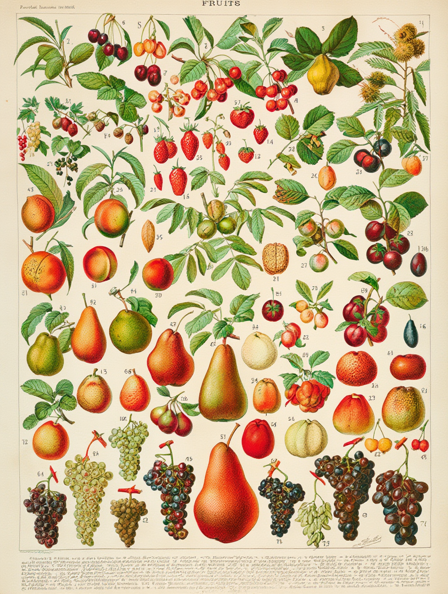 Adolphe Millot - Fruits III Poster