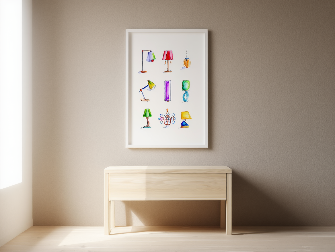 Lampshades Illustration – Modern Art Poster