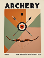 Set of 4 Sports Art Prints – Archery, Fencing, Cycling & Hockey – Modern Wall Decor - Hakyarts