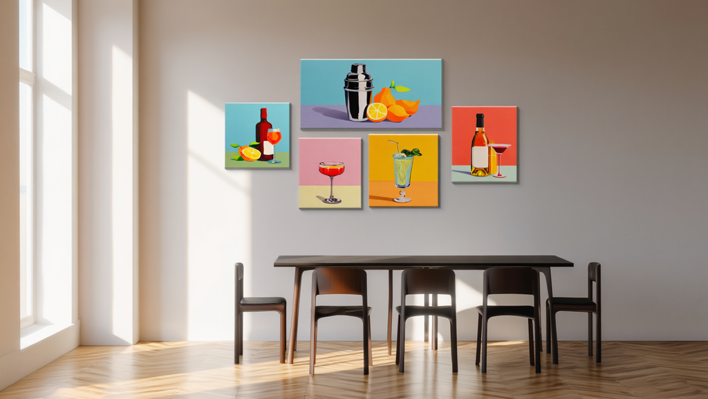 Cocktail Bar Drinks – Set of 5 Art Prints