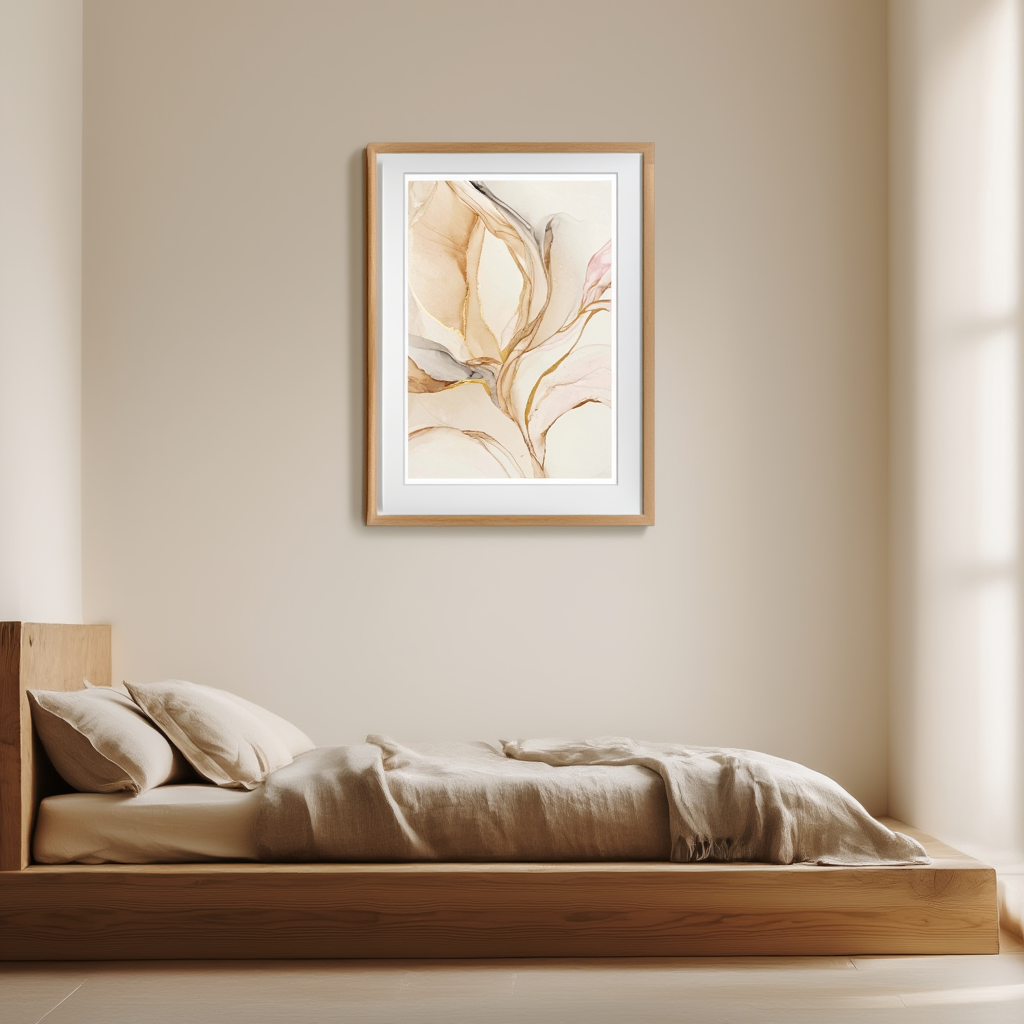Abstract Brush Beige Poster