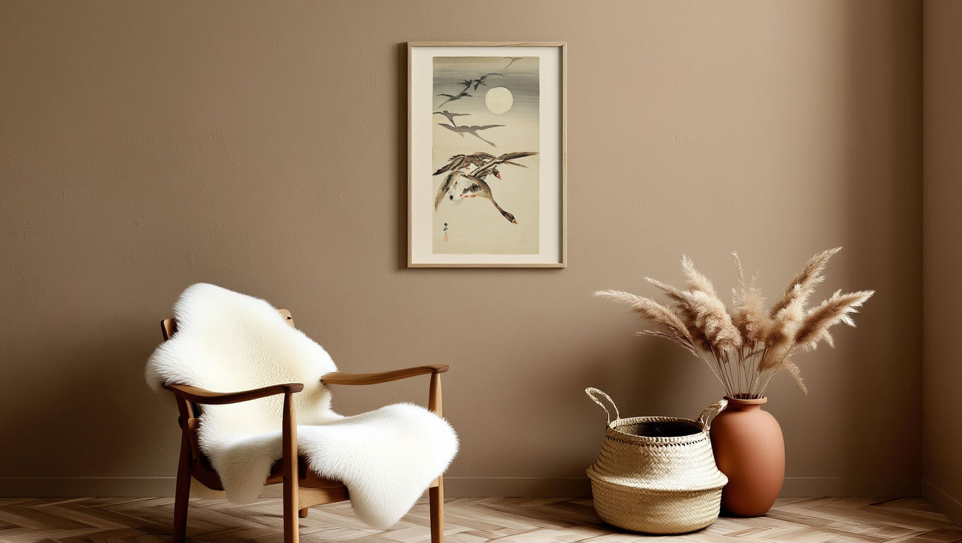 Ohara Koson - Eight-White Fronted Geese in Flight Poster