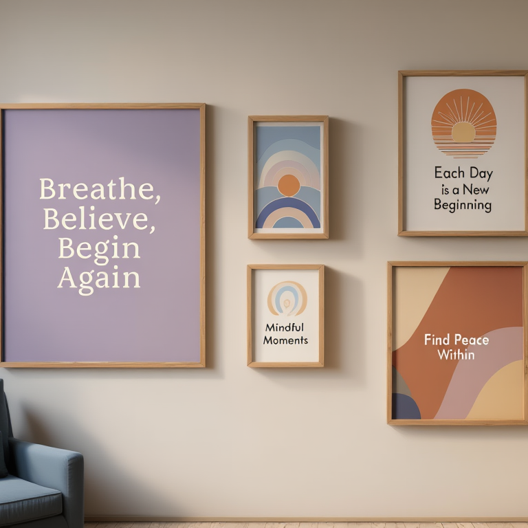 Mental Health Wall Art – Counselor Office Set of 5