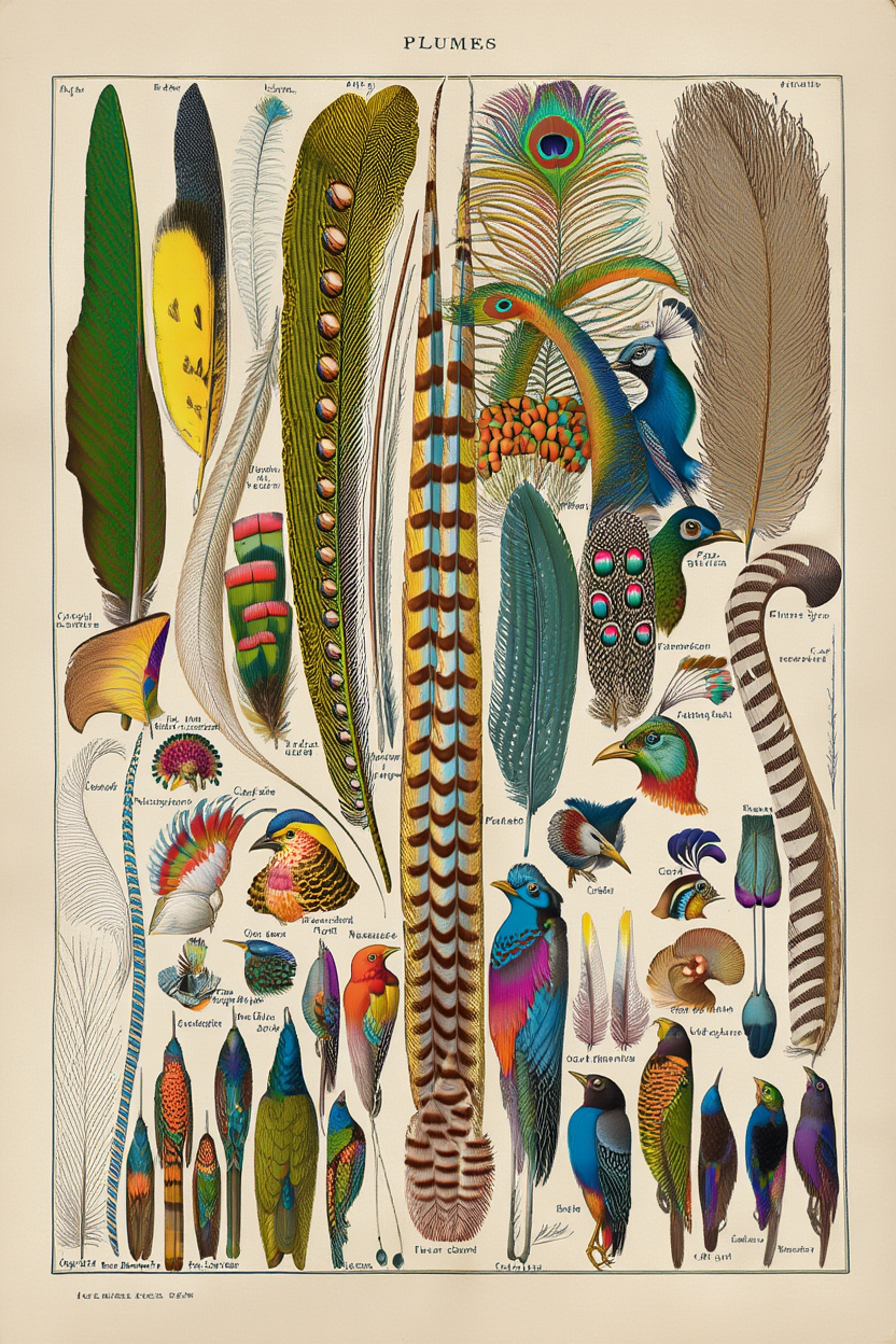 Adolphe Millot - Plumes Poster