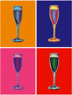 Andy Warhol Style - Champagne Glass Poster