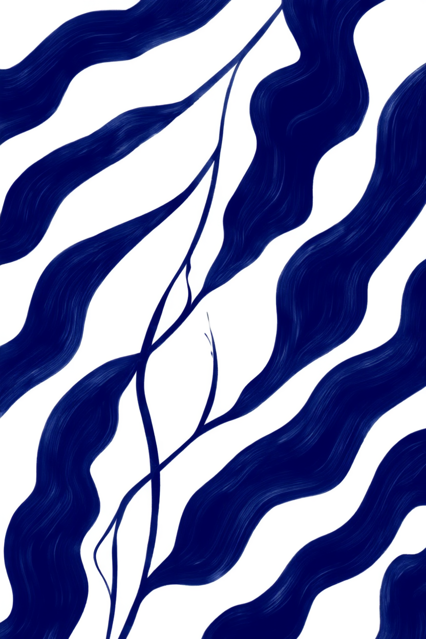 Dark Blue Leaves – Inspired by Yves Klein