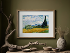 Wheat Field with Cypresses – Vincent van Gogh Poster | Post-Impressionist Landscape & Rural Art Print