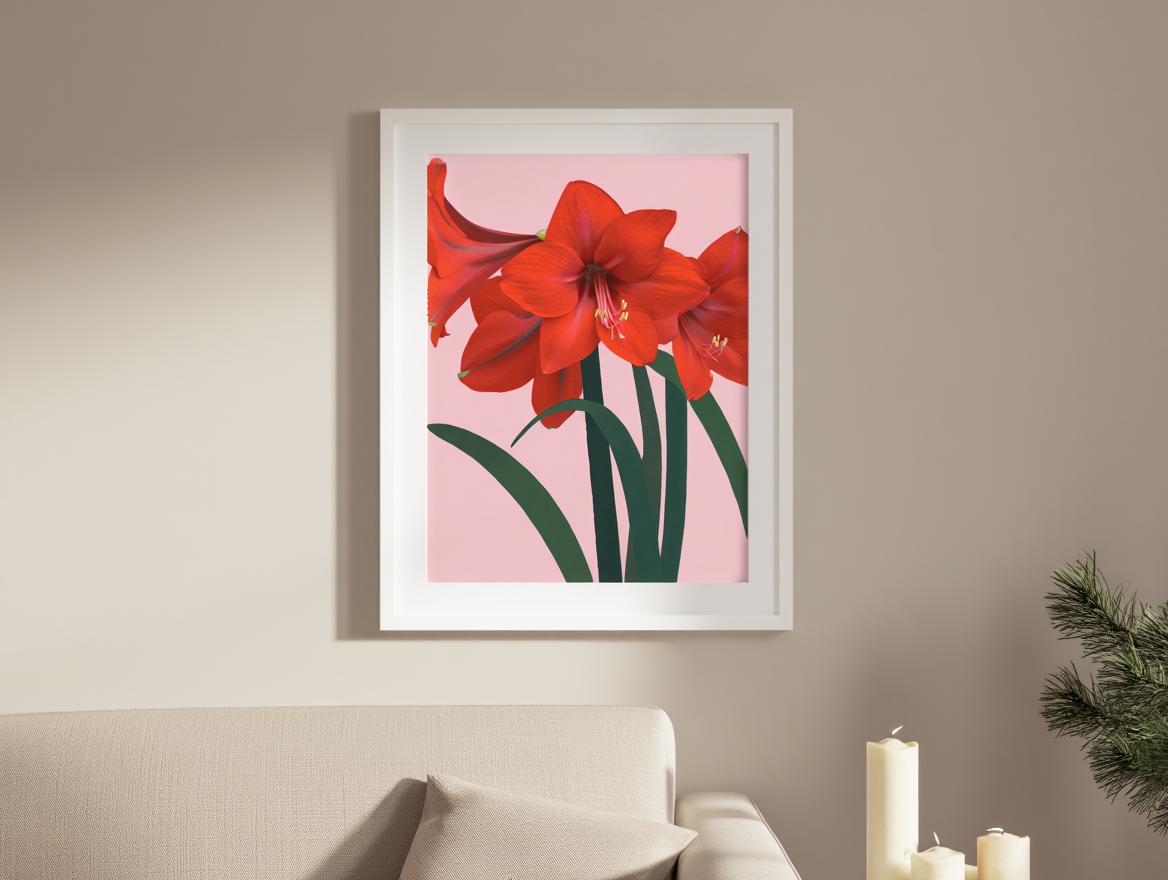 Red Amaryllis – Floral Art Print
