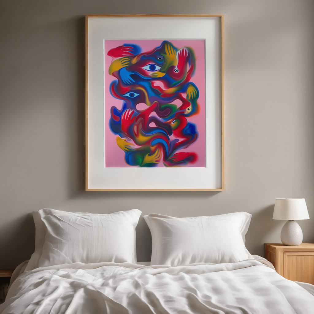 All-Seeing Eyes – Colorful Abstract Art Print